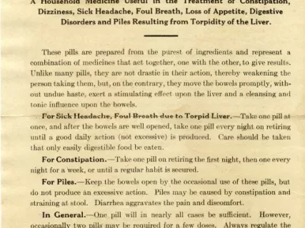 Handbill - Nyal Yellow Pills for Torpid Liver