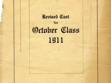 Program - 20th Degree, Revised Cast for October Class 1911