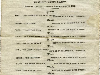 Program - Banquet, Society of the Army of the Potomac