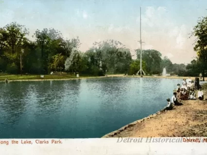Postcard - Along the Lake, Clarks Park