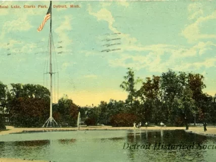 Postcard - Artificial Lake, Clarks Park, Detroit, Mich.
