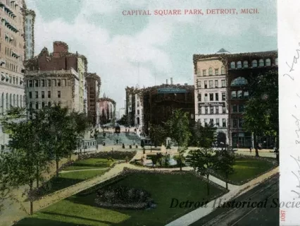 Postcard - Capital Square Park, Detroit, Mich