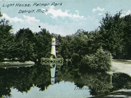 Postcard - Light House, Palmer Park, Detroit, Mich.