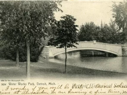 Postcard - Water Works Park, Detroit, Mich.