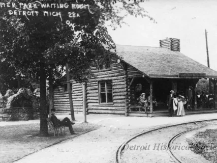 Postcard - Palmer Park - Waiting Room, Detroit Mich