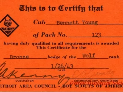 Certificate, Achievement