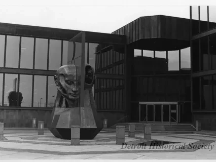 Print, Photographic - Main entrance of the Kresge International Headquarters - on the corner of Coolidge and 15 Mile