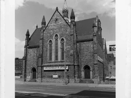 Print, Photographic - Woodward Ave Baptist Church, South West corner from across Woodward
