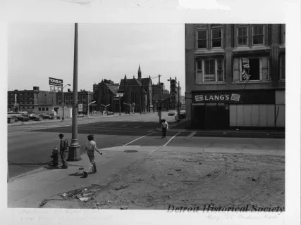 Print, Photographic - Woodward Ave Baptist Church, View from Sibley and Woordward