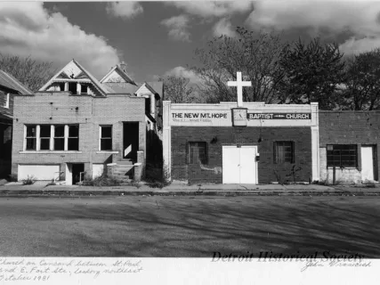 Print, Photographic - Church on Concord between St. Paul and E. Fort Sts., looking northeast