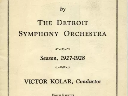 Program - Master Music Makers Concerts by the Detroit Symphony Orchestra, Season, 1927-1928