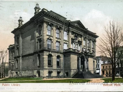 Postcard - Public Library, Detroit, Mich.
