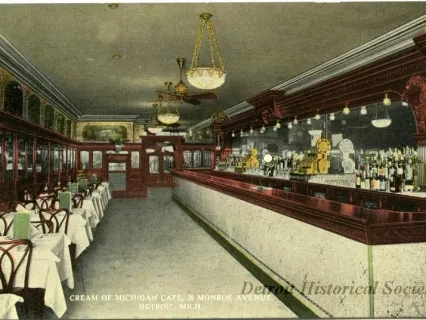Postcard - Cream of Michiagn Cafe, 20 Monroe Avenue, Detroit, Mich.