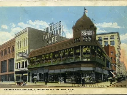 Postcard - Chinese Pavilion Cafe, 77 Michigan Ave., Detroit, Mich.