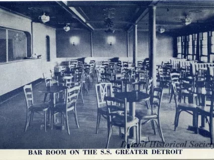 Postcard - Bar Room on the S.S. Greater Detroit