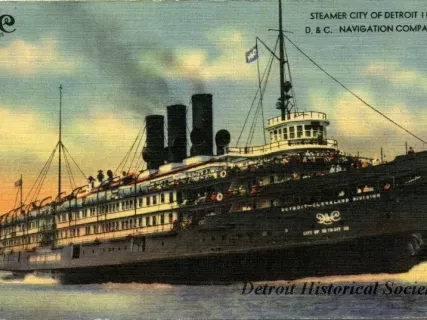 Postcard - Steamer City of Detroit III, D. & C. Navigation Company