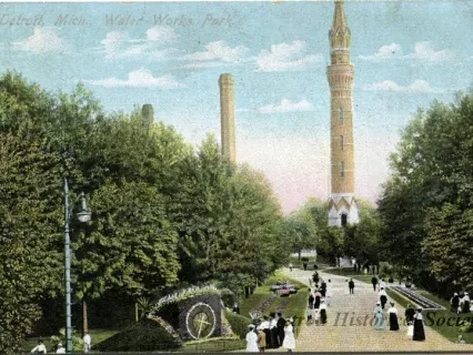 Postcard - Detroit, Mich., Water Works Park.