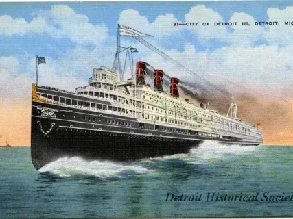 Postcard - City of Detroit III, Detroit, Mich.