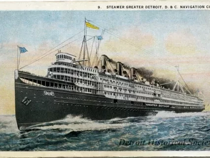 Postcard - Steamer Greater Detroit, D. & C. Navigation Co.