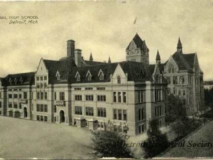 Postcard - Central High School, Detroit, Mich.