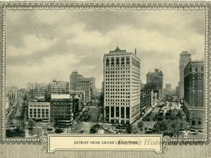 Postcard - Detroit From Grand Circus Park