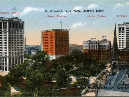 Postcard - Grand Circus Park, Detroit, Mich.