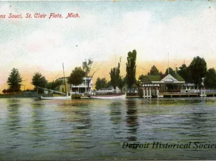Postcard - Sans Souci, St. Clair Flats, Mich.