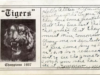 Postcard - "Tigers" Champions 1907