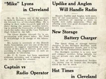 Newsletter - Detroit Radio News, Vol. 1, No. 6