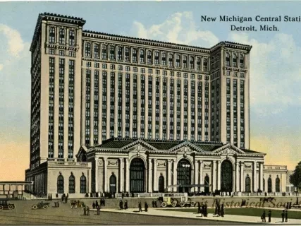 Postcard - New Michigan Central Station, Detroit, Mich.