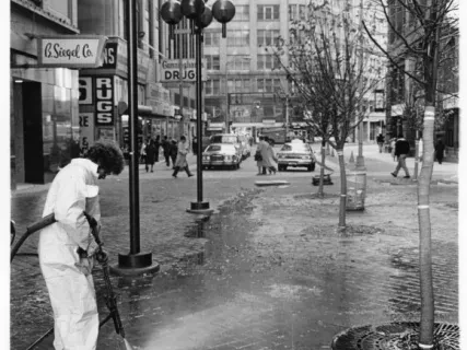Print, Photographic - Walkway Between Woodward Ave. and Washington Blvd., Facing West