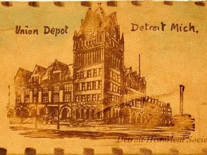 Postcard - Union Depot, Detroit, Mich.