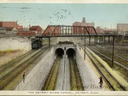 Postcard - The Detroit River Tunnel, Detroit, Mich.