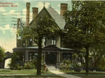 Postcard - Residence, Wyandotte, Mich.