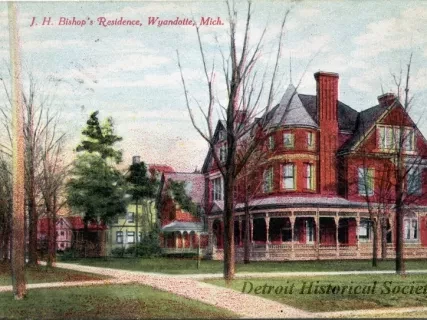 Postcard - J.H. Bishop's Residence, Wyandotte, Mich.