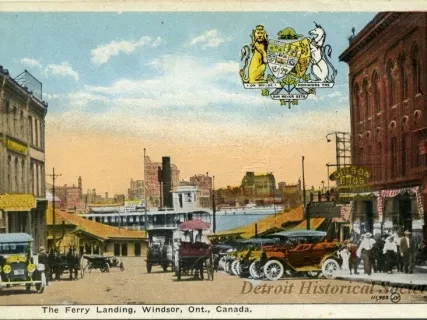 Postcard - The Ferry Landing, Windsor, Ont., Canada.