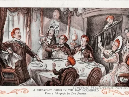 Postcard - A Breakfast Crisis in the Day Household