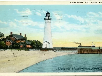 Postcard - Light House, Port Huron, Mich.
