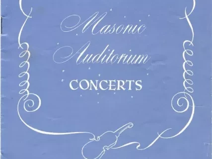 Program, Theater - Masonic Auditorium Concerts 1954-55 Season