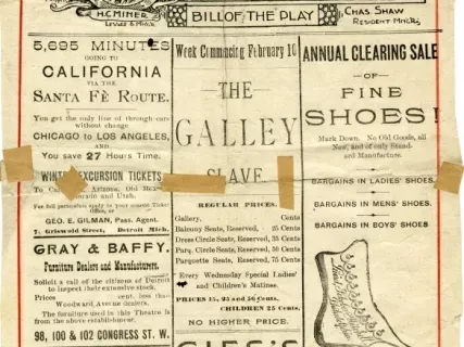 Program, Theater - H.C. Miner's Grand Theatre Bill of the Play