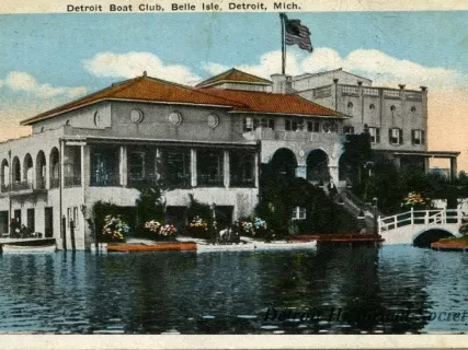 Postcard - Detroit Boat Club, Belle Isle, Detroit, Mich.