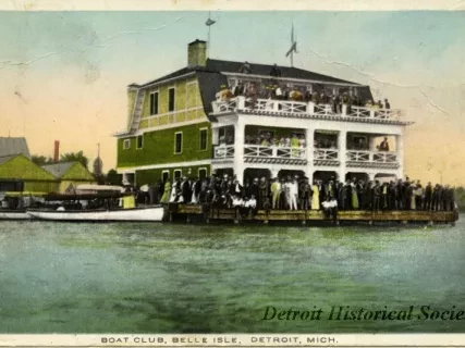 Postcard - Boat Club, Belle Isle, Detroit, Mich.
