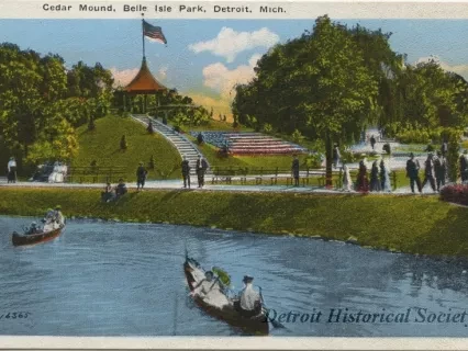 Postcard - Cedar Mound, Belle Isle Park, Detroit, Mich.