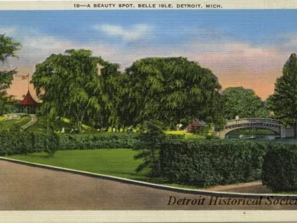 Postcard - A Beauty Spot, Belle Isle, Detroit, Mich.
