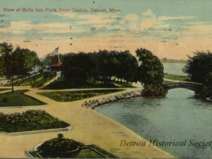 Postcard - View of Belle Isle Park, from Casino, Detroit, Mich.