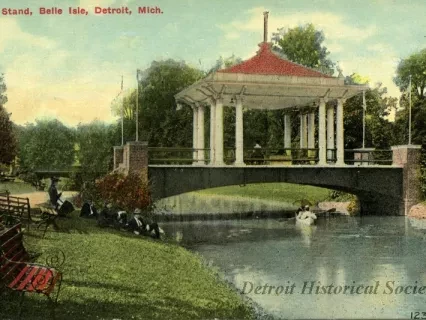 Postcard - Band Stand, Belle Isle, Detroit, Mich.