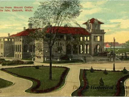 Postcard - Casino from Mount Cedar, Belle Isle, Detroit, Mich.