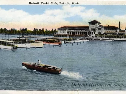 Postcard - Detroit Yacht Club, Detroit, Mich.