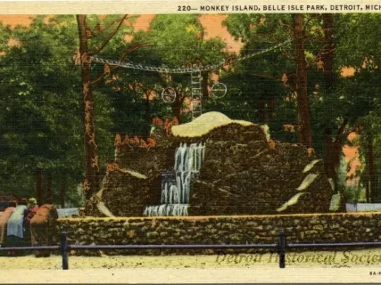 Postcard - Monkey Island, Belle Isle Park, Detroit, Mich.