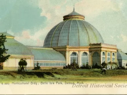 Postcard - Horticultural Bldg, Belle Isle Park, Detroit, Mich.
